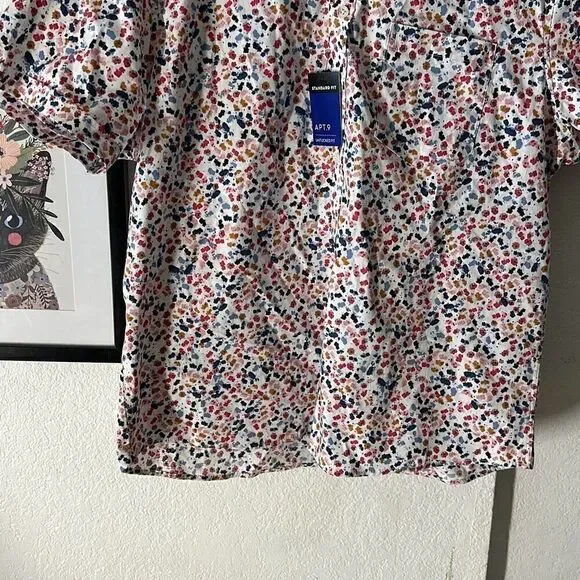 Apt.9 Size XXL MENS pink Blue white button down Shirt NWT - Picture 3 of 6